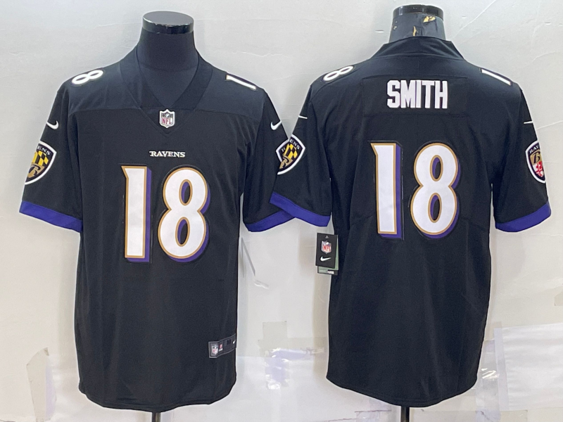 Men's Baltimore Ravens Roquan Smith #18 Black Jersey